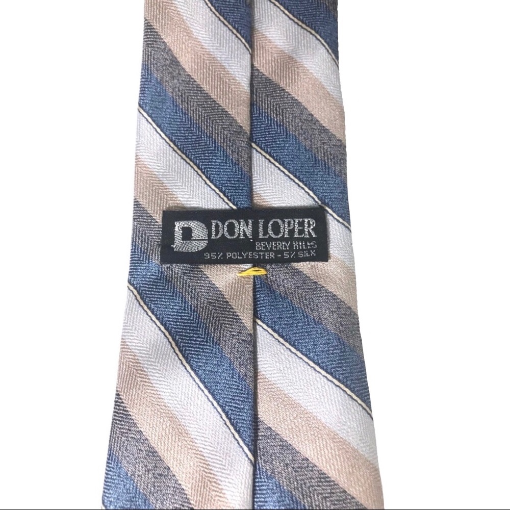 Vintage Don Loper Blue & Tan Men’s Tie - Picture 7 of 7